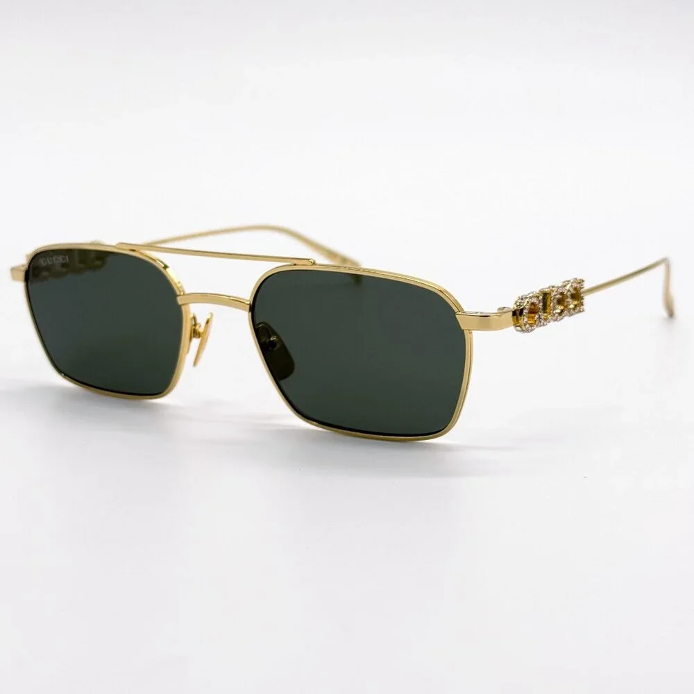 NEW GUCCI SUNGLASSES GOLD UNISEX EYEWEAR GUCCI GG1804S 001